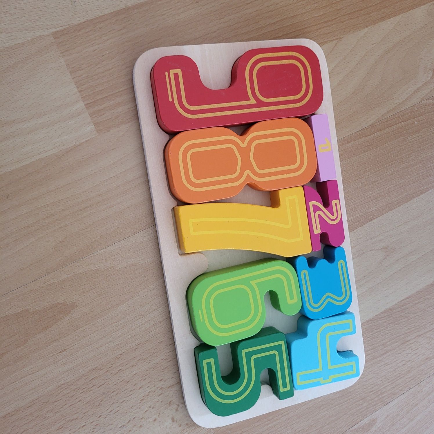 Zestaw montessori drewniane puzzle i cyfry