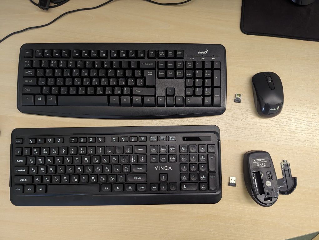 Комплект: клавіатура та миша vinga, genius - ціна за все