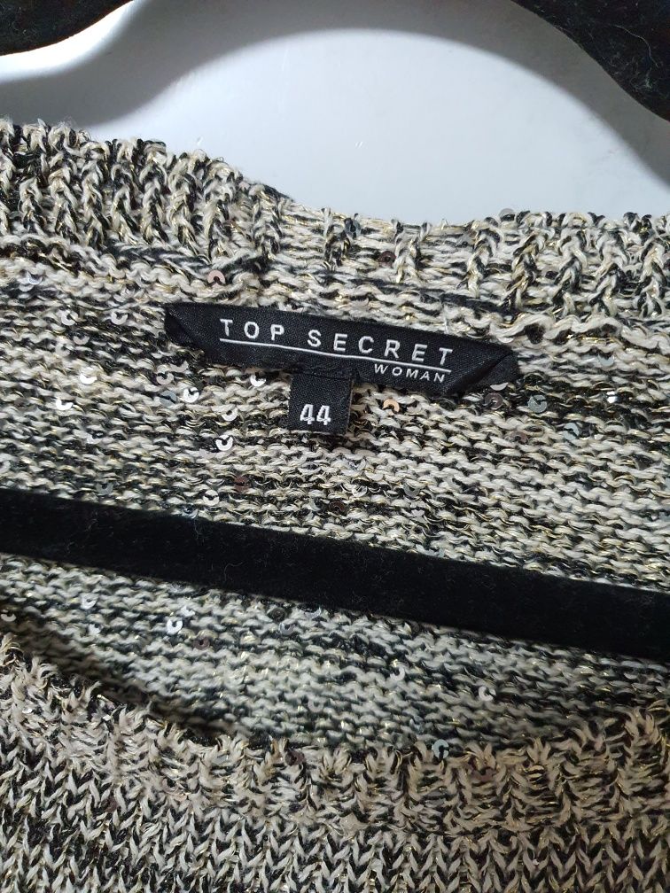 Sweter Top Secret 44 xxl wiązany cekiny