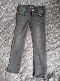 Jeansy dziewczęce Esprit r.116, szare spodnie jeansowe na jesień, rurk