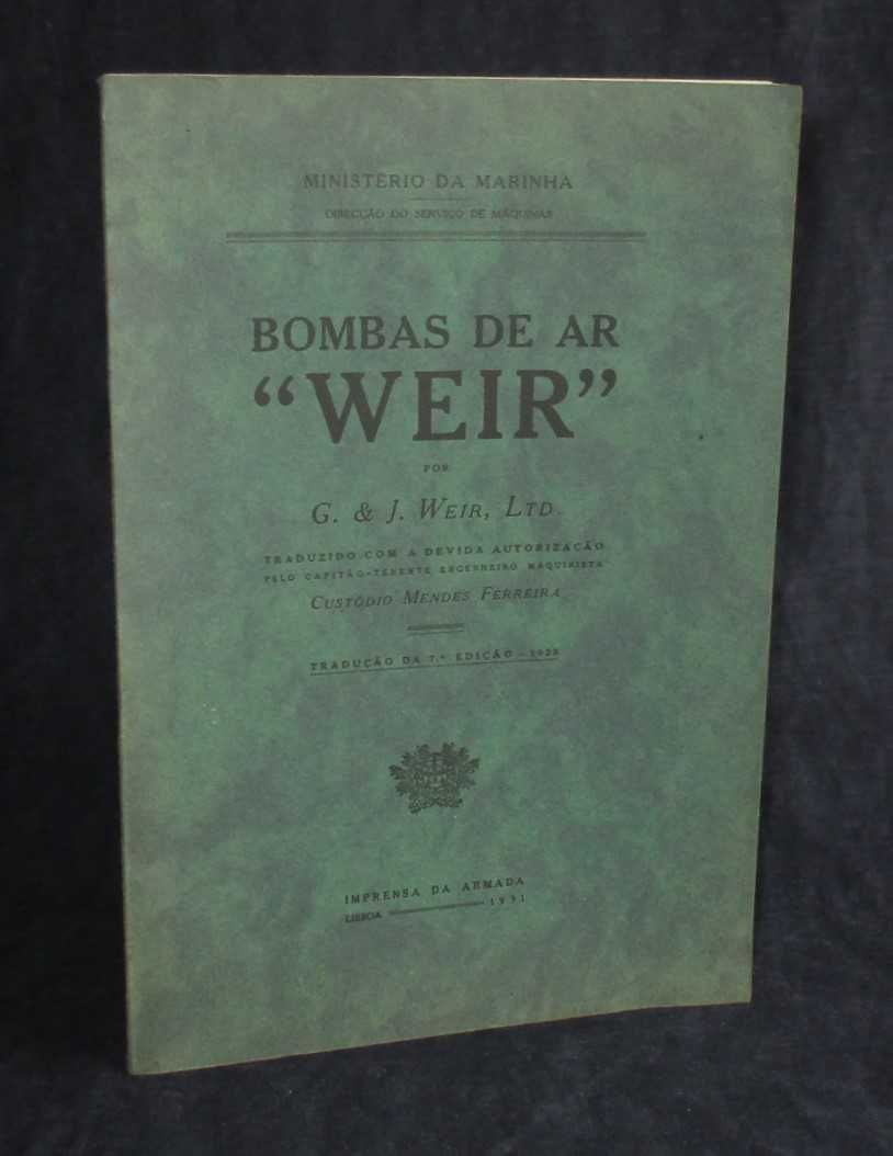 Livro Bombas de Ar Weir Imprensa da Armada 1931