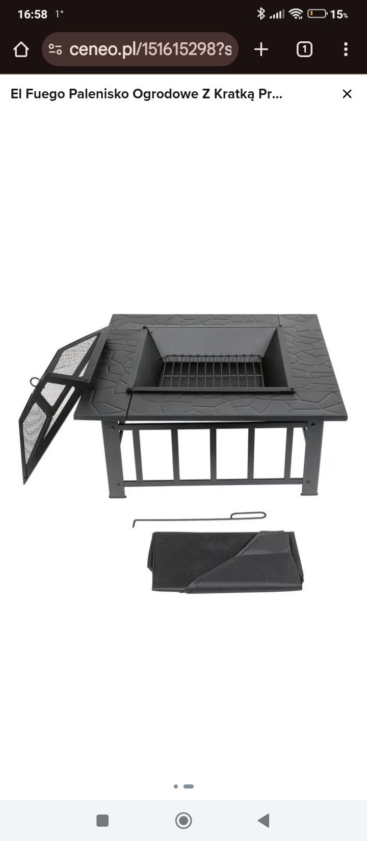 Palenisko ogrodowe ognisko grill 79x79 wys 34 cm.