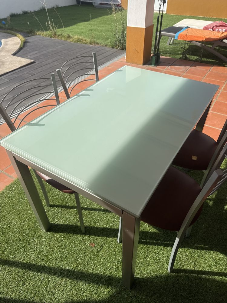 Mesa cozinha vidro temperado extensivel
