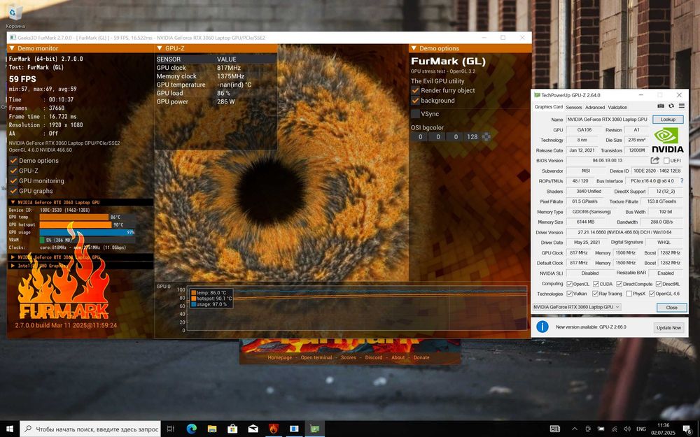 Ноутбук MSI Creator Z16 i7-11800H 32 ГБ RTX 3060 6 ГБ SSD 1000 ГБ
