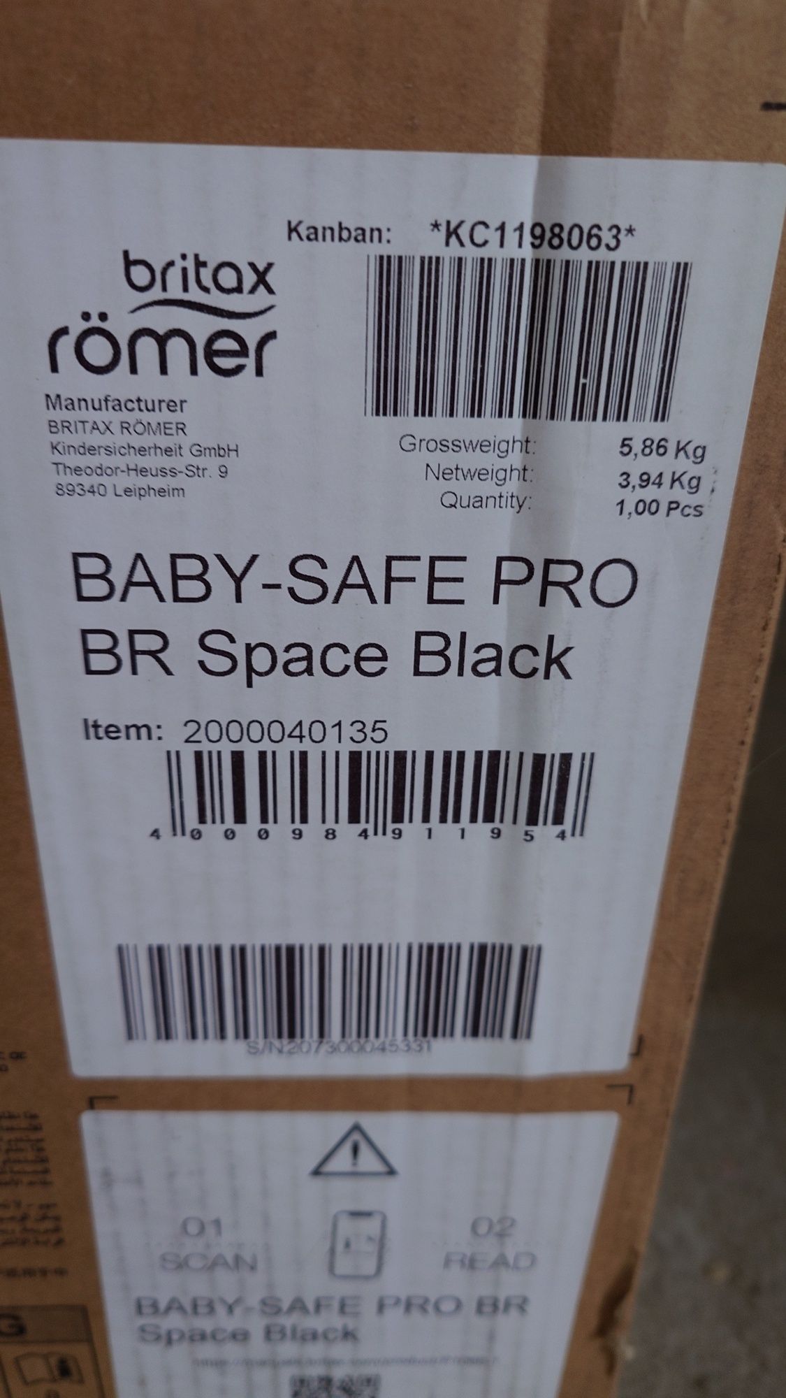 Britax Romer Baby Safe Pro czarny Nowy z gwarancją oryginalnie zapakow