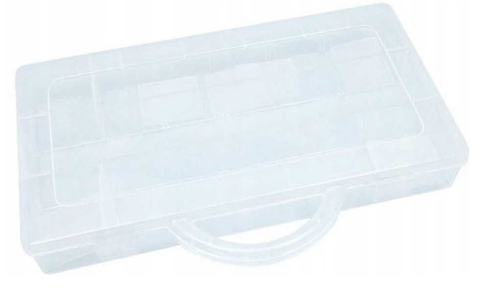 ORGANIZER zamykany 13 przegródek 31x15.5x4.7cm OR55 - przezroczysty