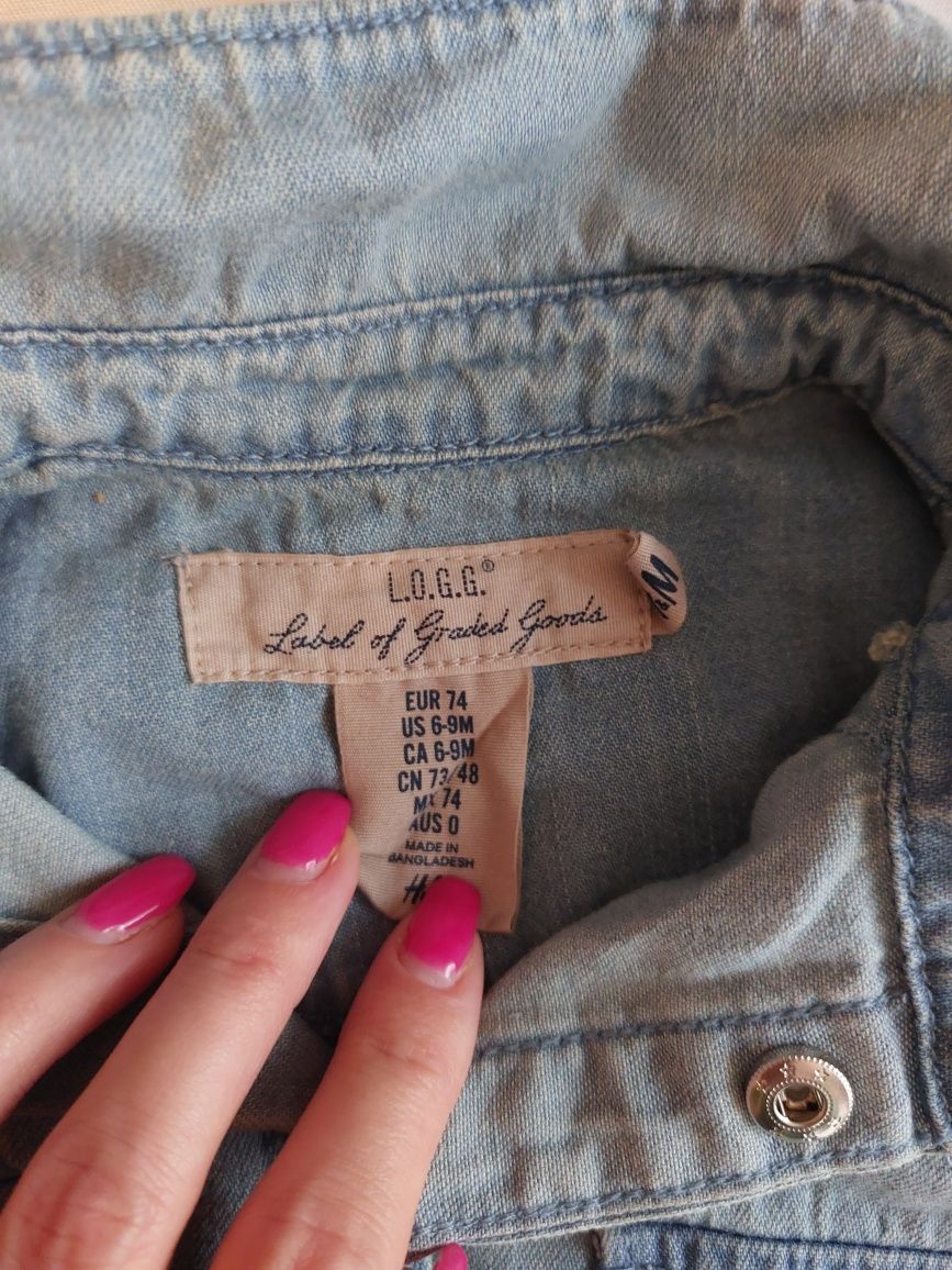 Koszula jeans h&m 74 chłopiec