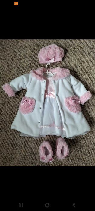 Komplet zimowy dla dziewczynki na chrzest