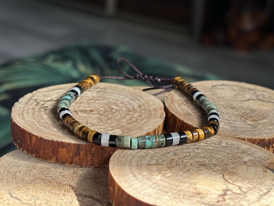 Tiger eye bransoletka kamien naturalny turkus afrykanski