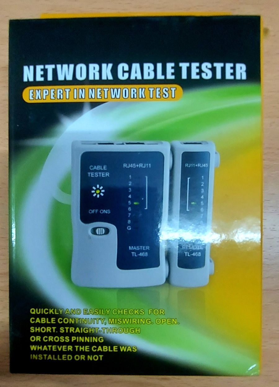 Testador de cabos RJ45 e RJ11