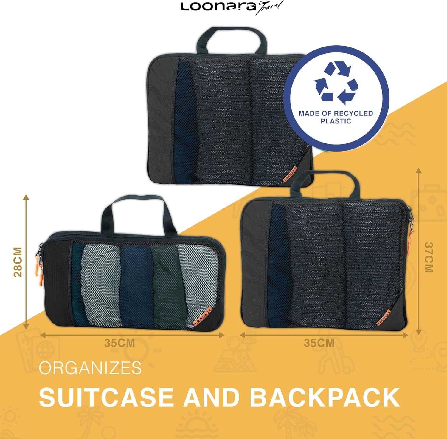 Loonara Compression Packing Travel Cubes - Set of 4