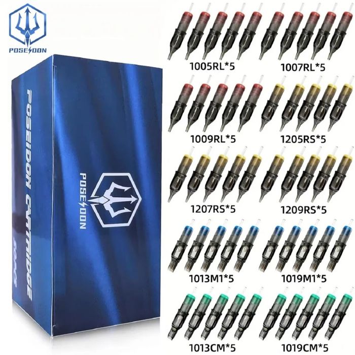 Катріджи POSEIDON для тату машинок з мембраною. Упаковка 50 шт. Акція!