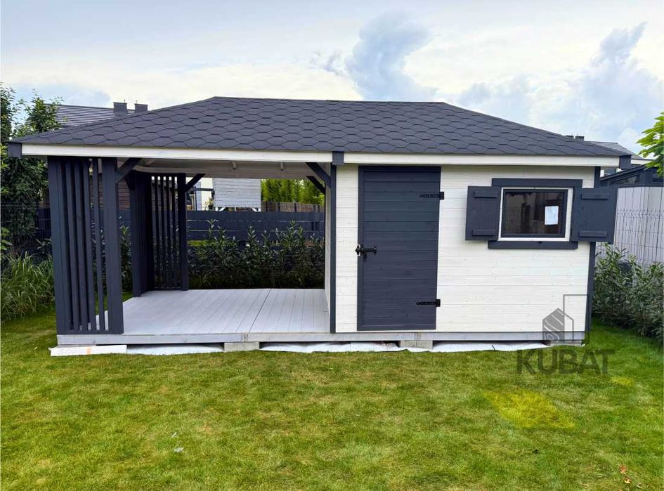 Domek ogrodowy z altanka 3x6 | domek narzedziowy z altanka | altanki