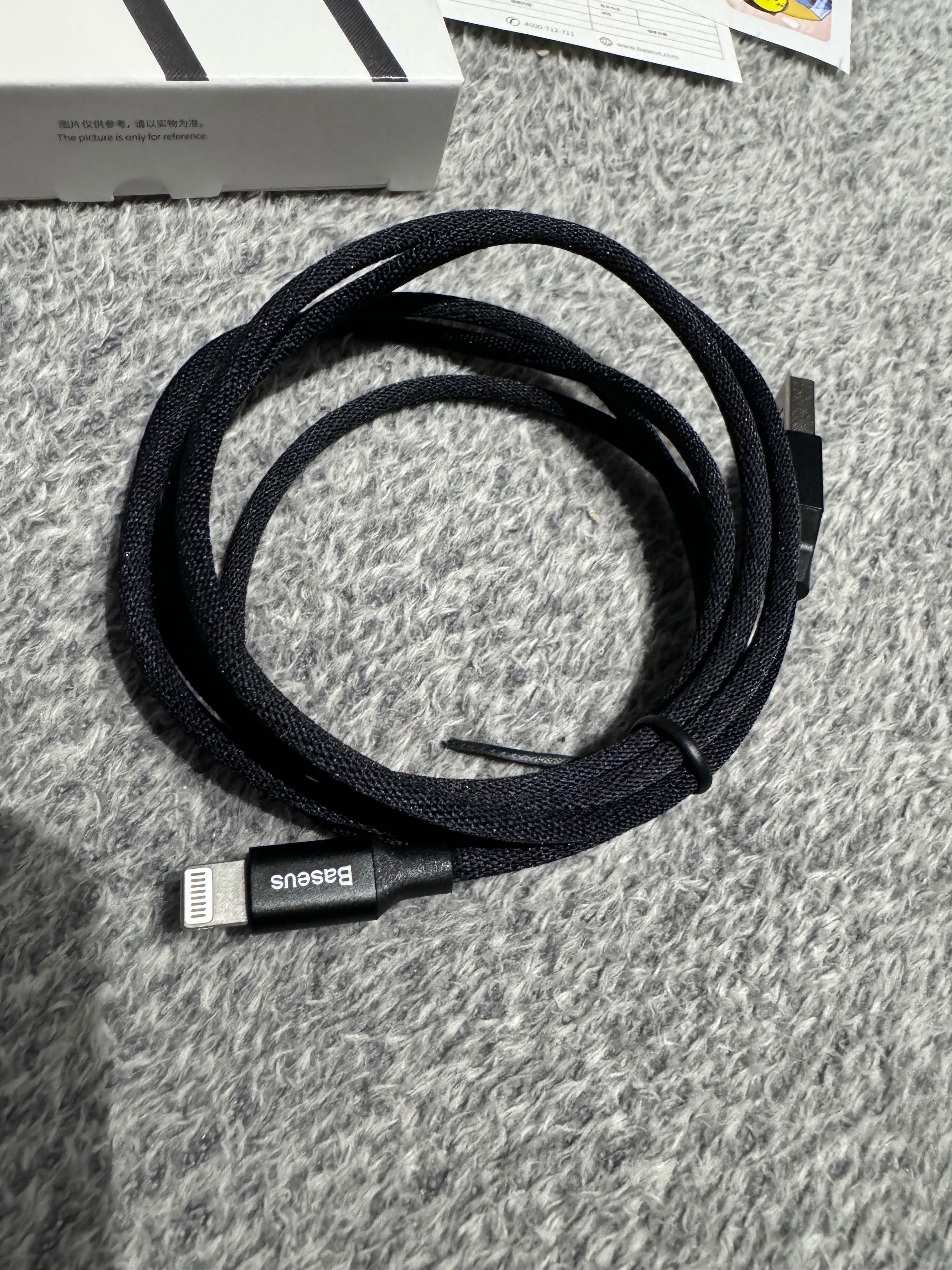 Kabel USB do iPhone Apple Lightning 8-pin BASEUS 2A 1,2m czarny 120cm