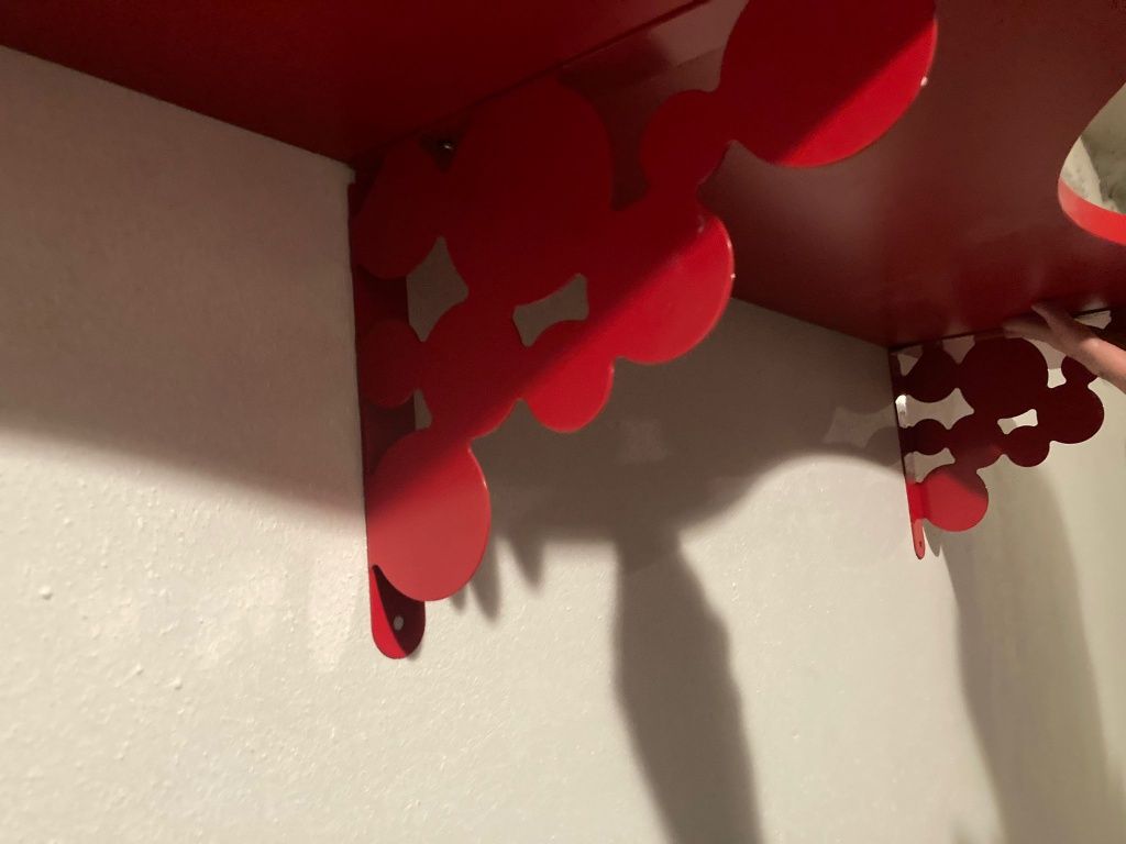 Półka - pop art - czerwona fala + 2x wspornik Ekby Mans Ikea