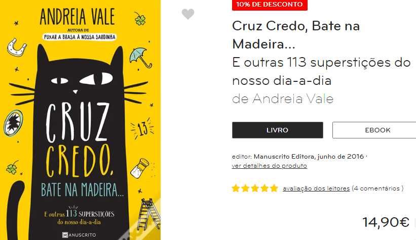 Livro - "Cruz Credo - Bate na Madeira..." (Novo)