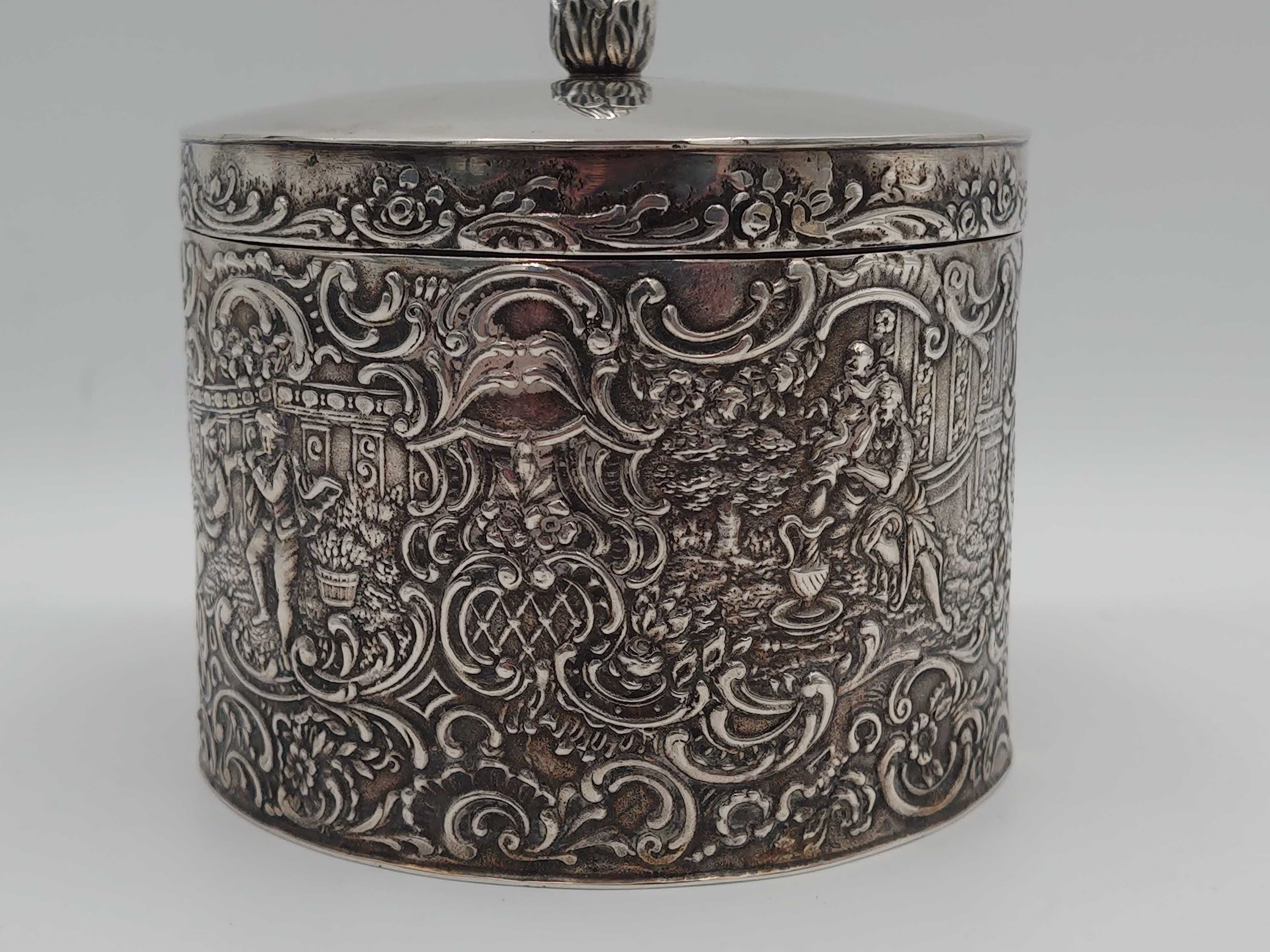 Pojemnik na biżuterię srebro pr 800 I poł XX wieku