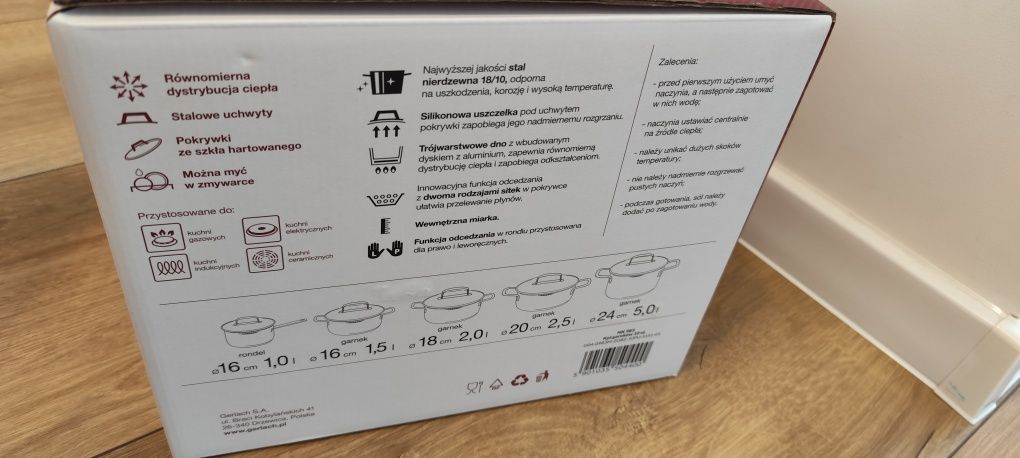 Garnki garnek Gerlach Ambiente 10 elementów nowe fabrycznie zapakowane