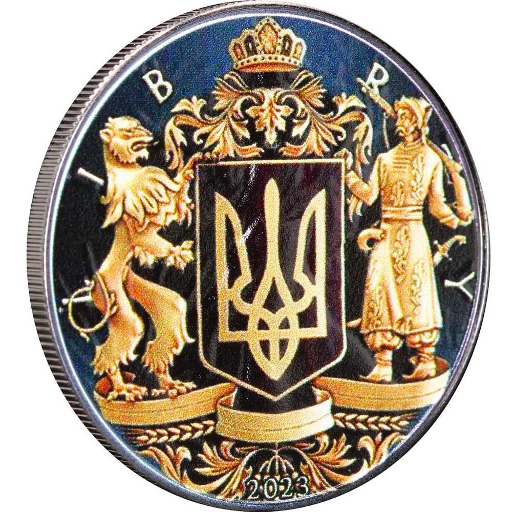 Срібна монета Американський Орел Герб України 1$ долар 2023 США