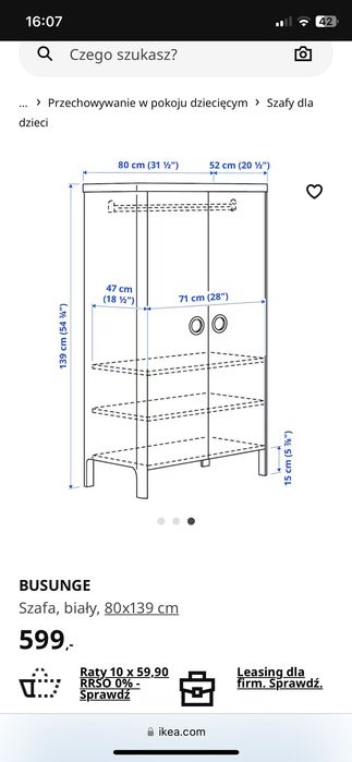 Szafa Ikea różowa