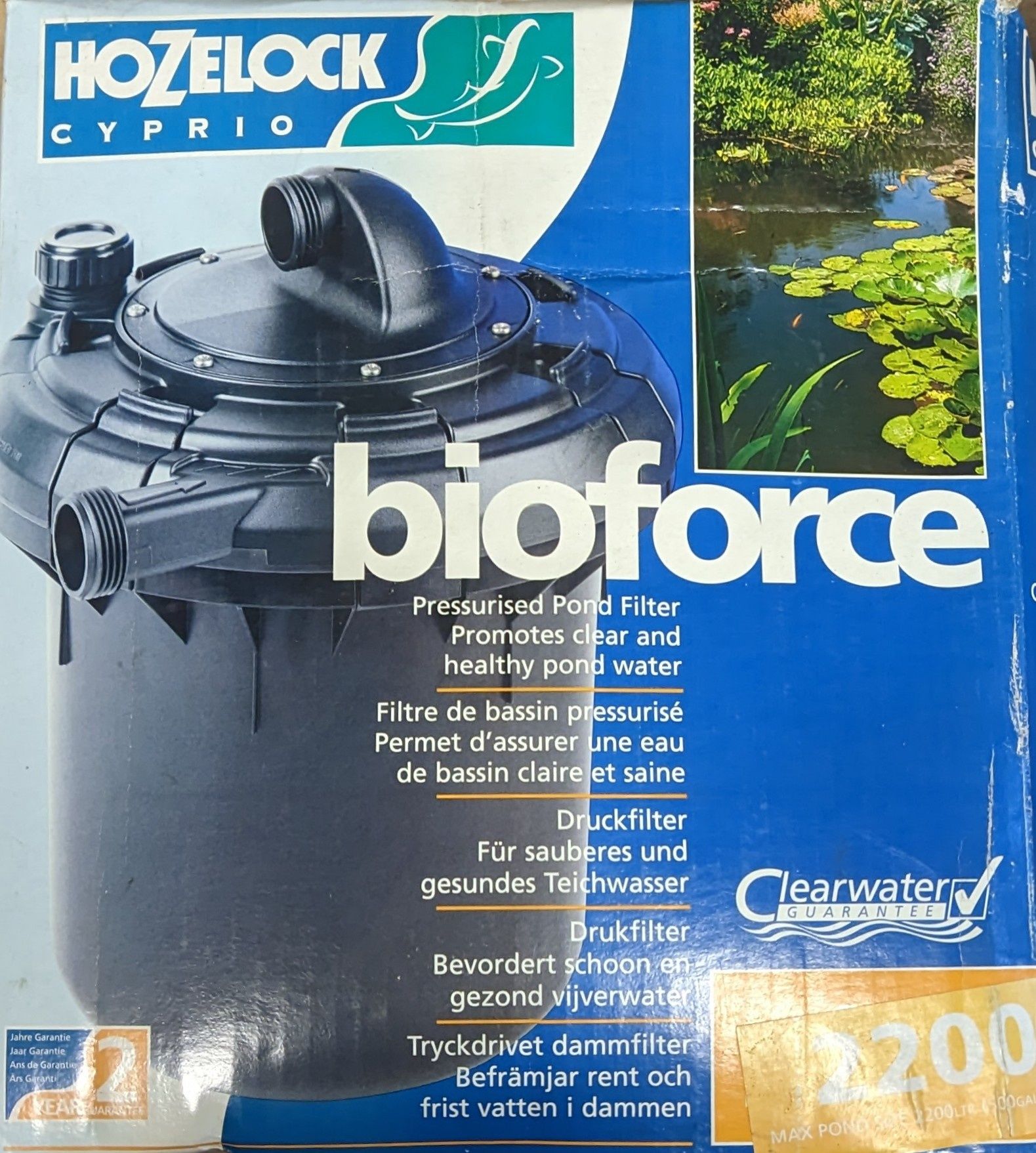 Nowy ciśnieniowy filtr do oczka wodnego Hozelock Bioforce 2200