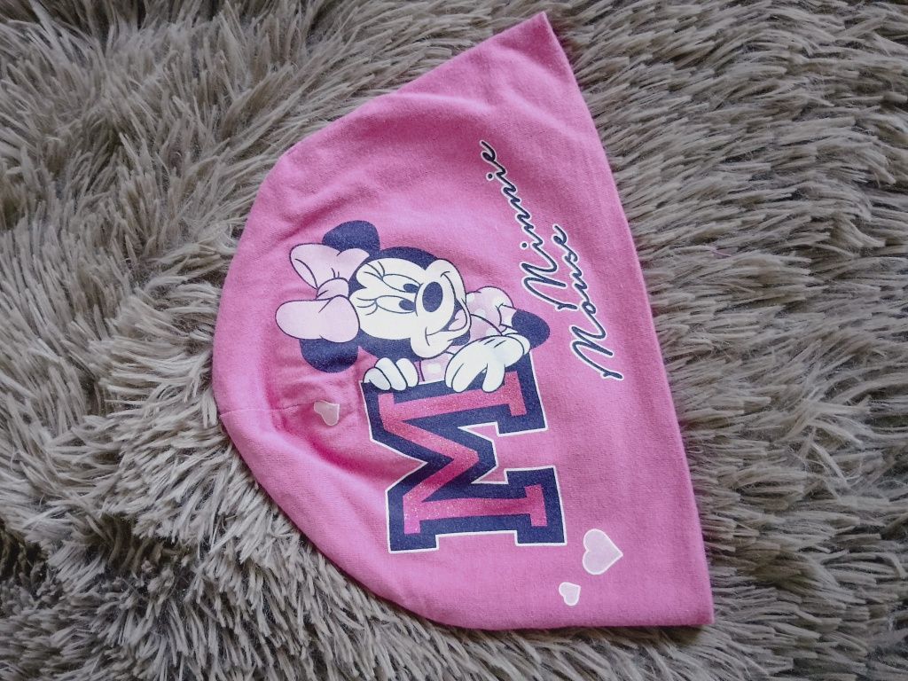 Czapka dziewczęca z Myszką Minnie różowa