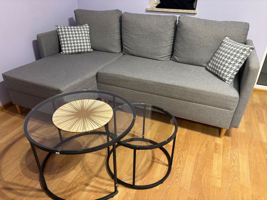Kanapa sofa szara wygodna do spania używana stan bardzo dobry