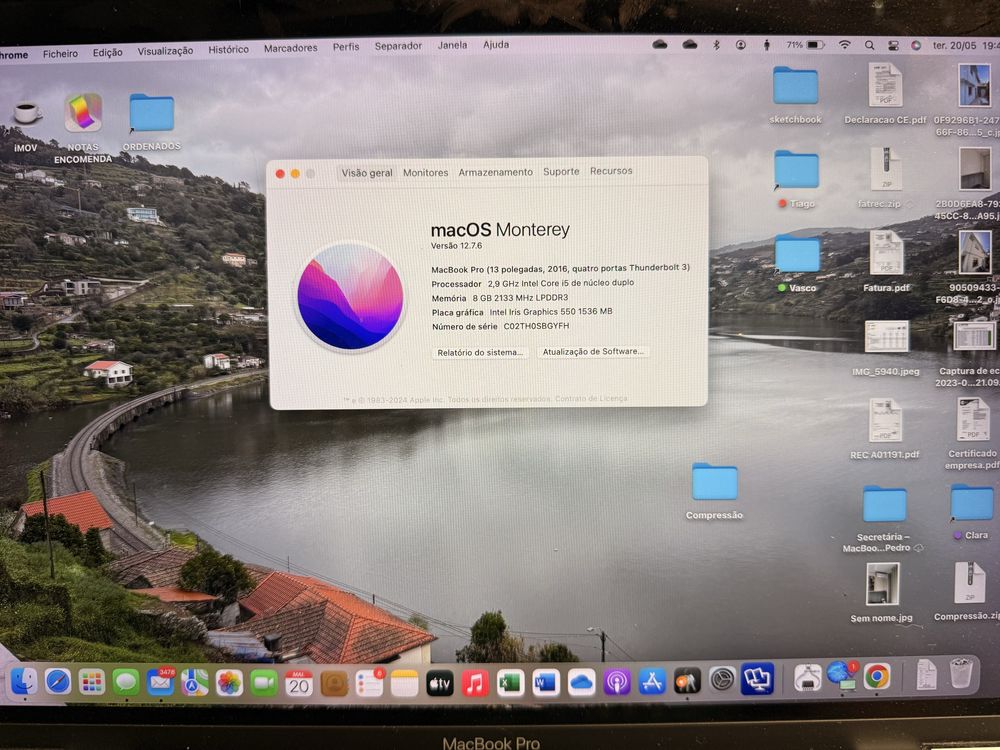 Macbook Pro 13” 2016 Touch Bar com 4 portas Thunderbolt