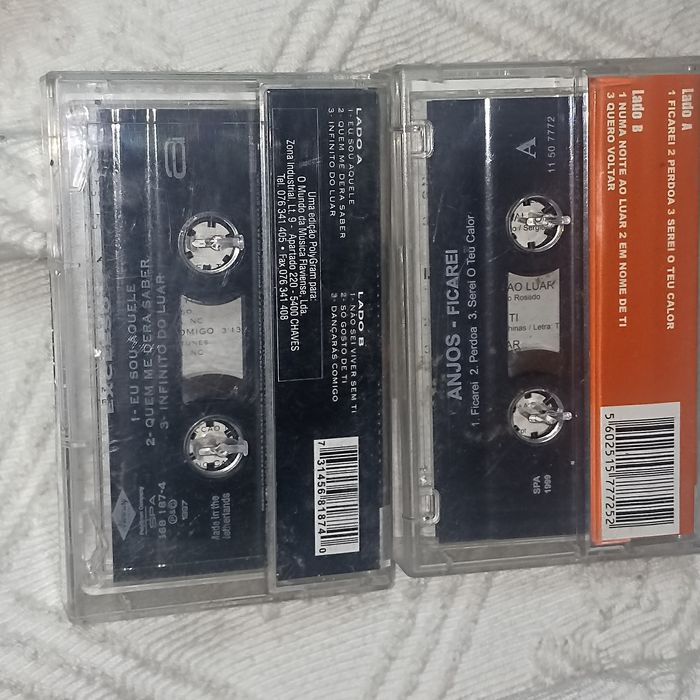 Cassetes deck Anjos e Excesso