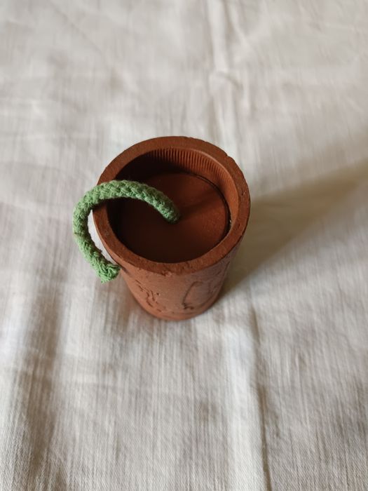 Gliniany kaganek, świeczka, lampka oliwna z Janem Pawłem II