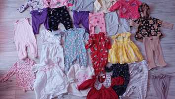 Mega Paka zestaw ciuszków ubranek dla dziewczynki 56-62 noworodek