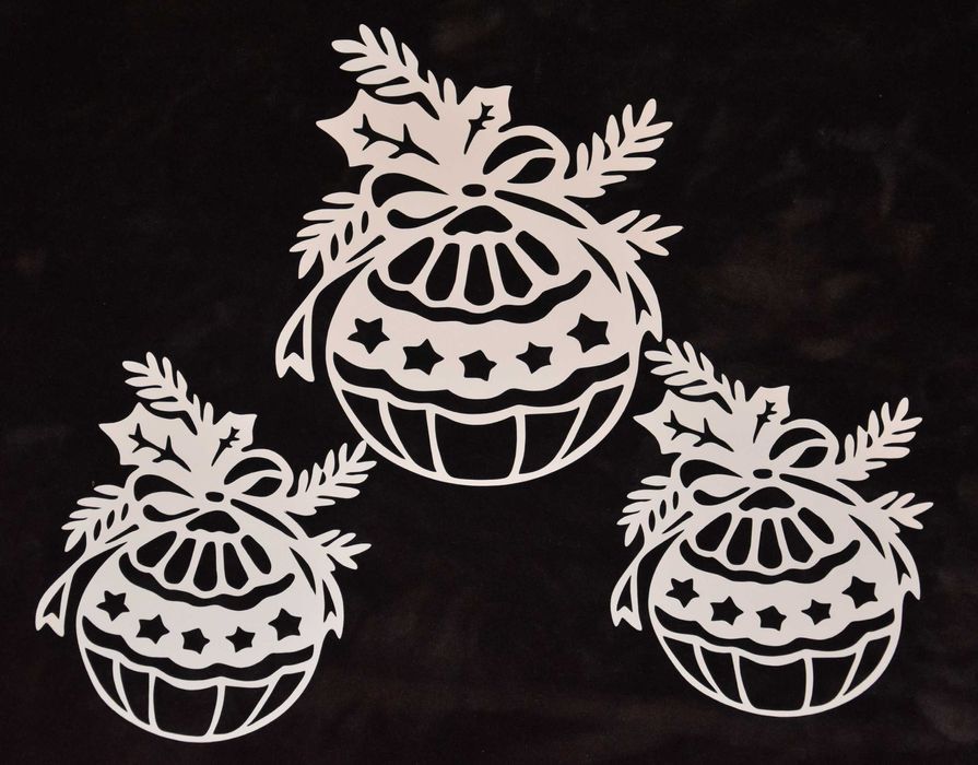 Dekoracja zimowa bombka śnieżynki kurtyna gazetka szkoła przedszkole