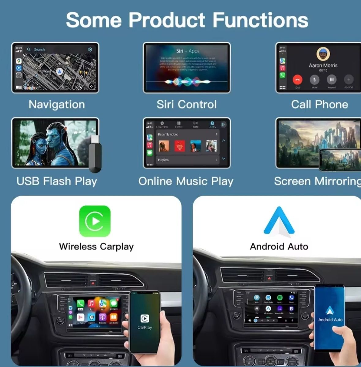 Carplay sem fios Android Auto para Volkswagen GTI Golf7
Tiguan Passat
