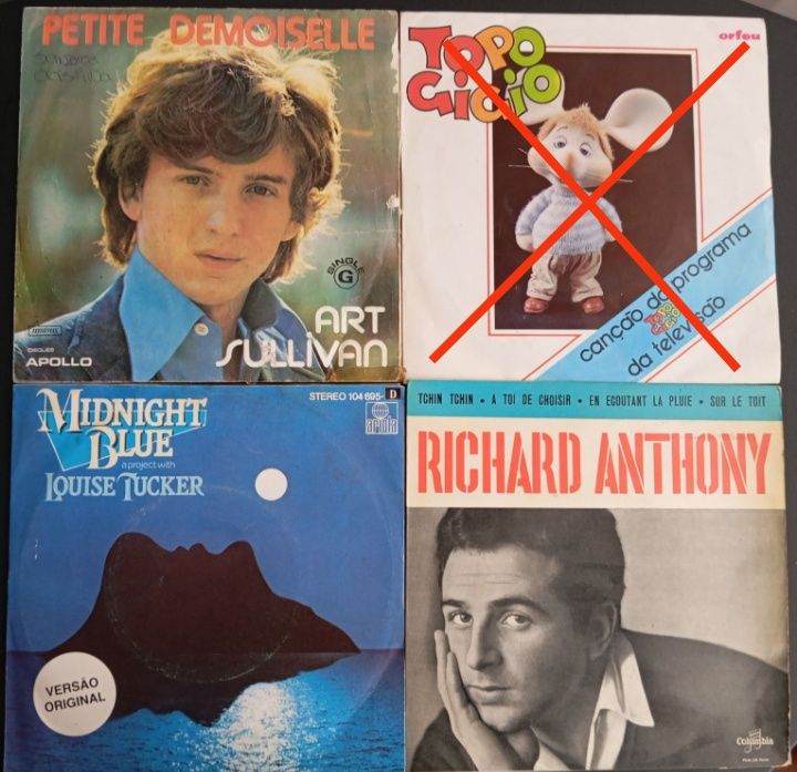 Discos em vinil 7", desde 1€ cada