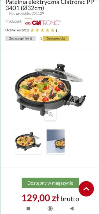 Patelnia elektryczna CLATRONIC PP3401 teflon na imprezy przyjęcia