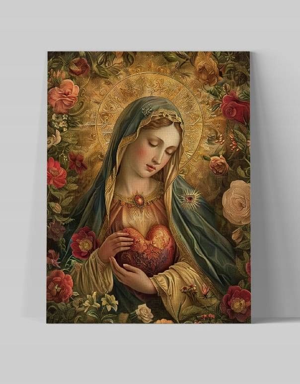 Obraz na płótnie "Serce Matki Bożej Maryi" 90x120 cm