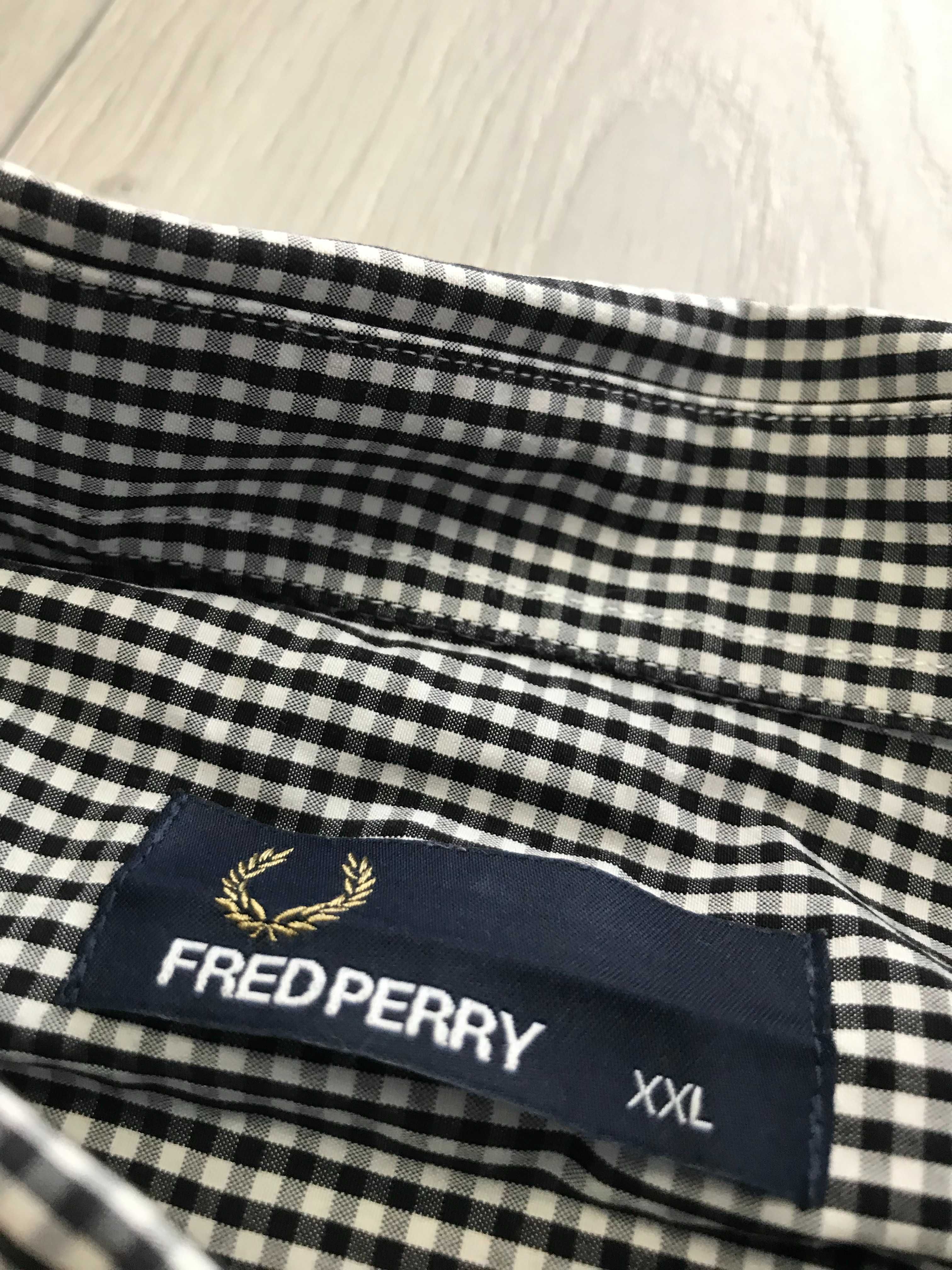 FRED PERRY r.XXL oryginalna koszula męska w kratkę stan BDB