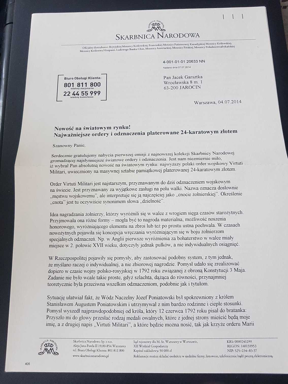 Order Virtuti Militari arcydzieło  z certyfikatem autentyczności