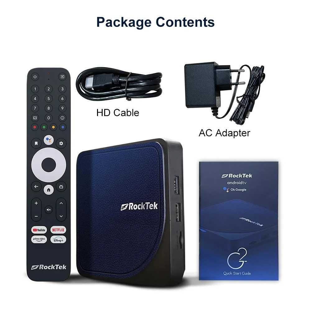 Смарт приставка RockTek G2 4K  S905X4-K 4/64G DVB-T2 /DVB-S2