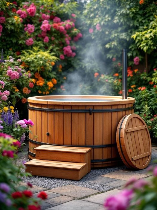 Balia ogrodowa 180cm z piecem, jakuzzi, sauna, ruska bania, spa