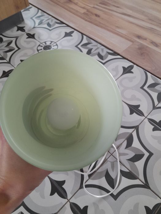Ikea gavik lampa szklana bez klosza zielona vintage szkło