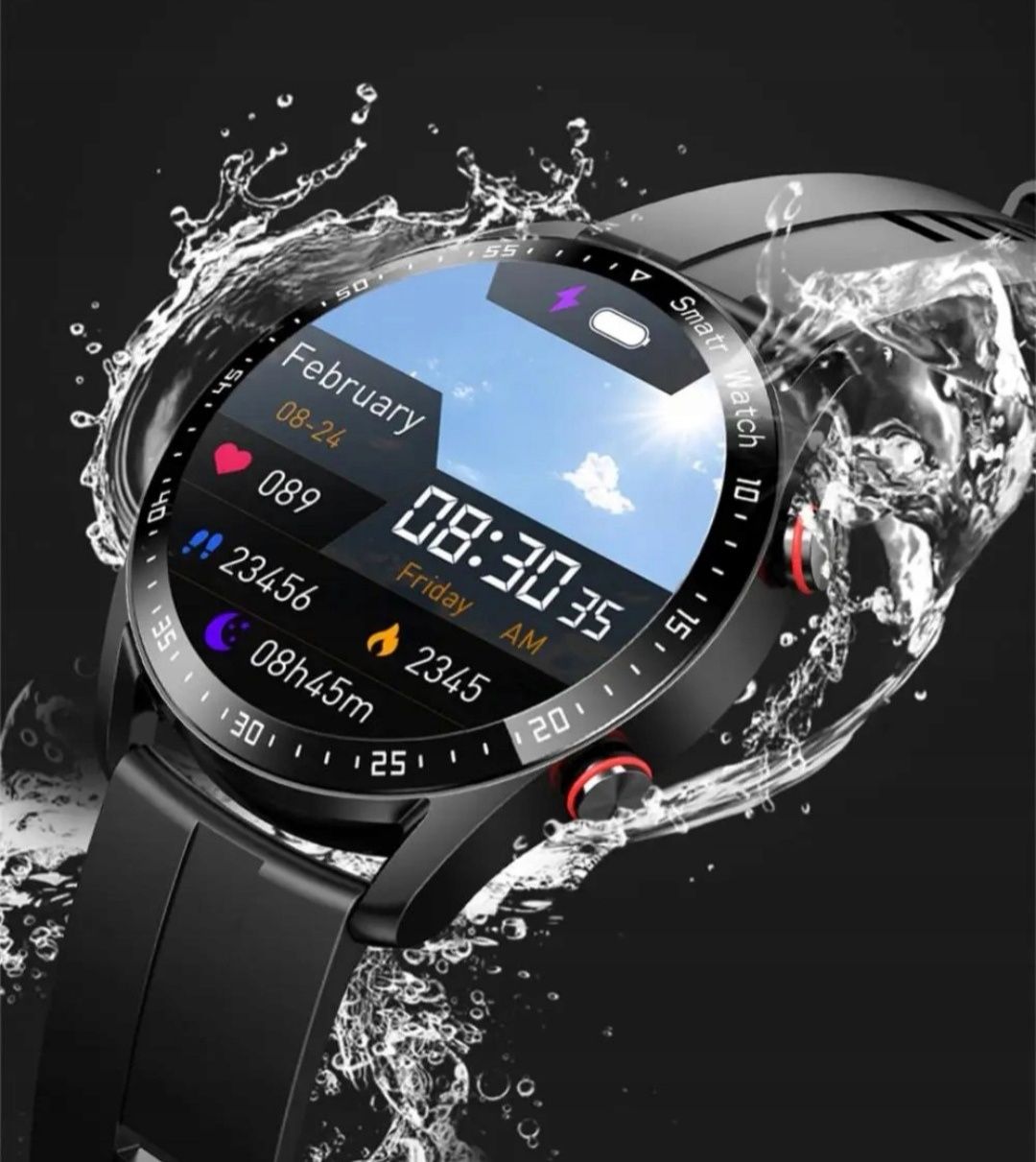 Nowy Smartwatch męski zegarek sportowy rozmowy pl Google Asystent