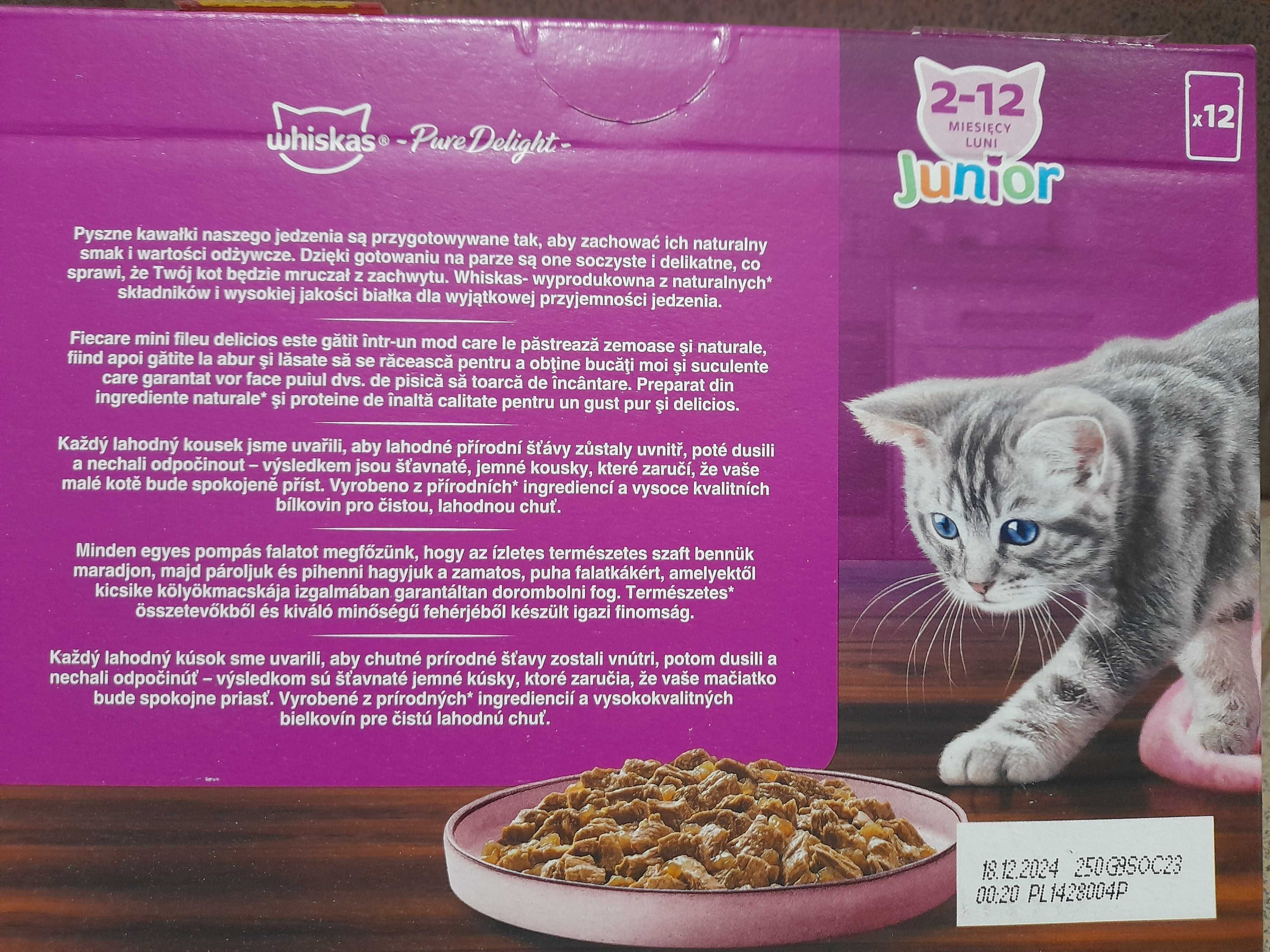 Mokra karma dla kotów Whiskas Junior 12 saszetek