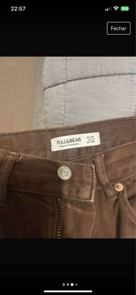 Calças castanhas escuras Pull&Bear