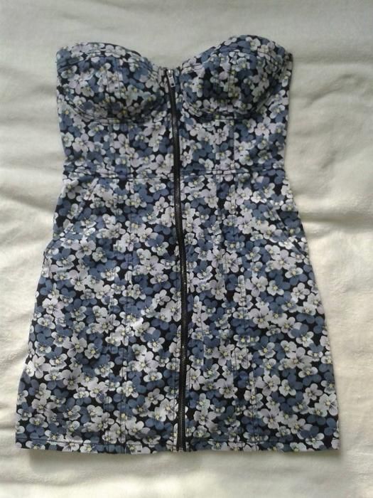 Sukienka zip floral kwiaty h&m 38