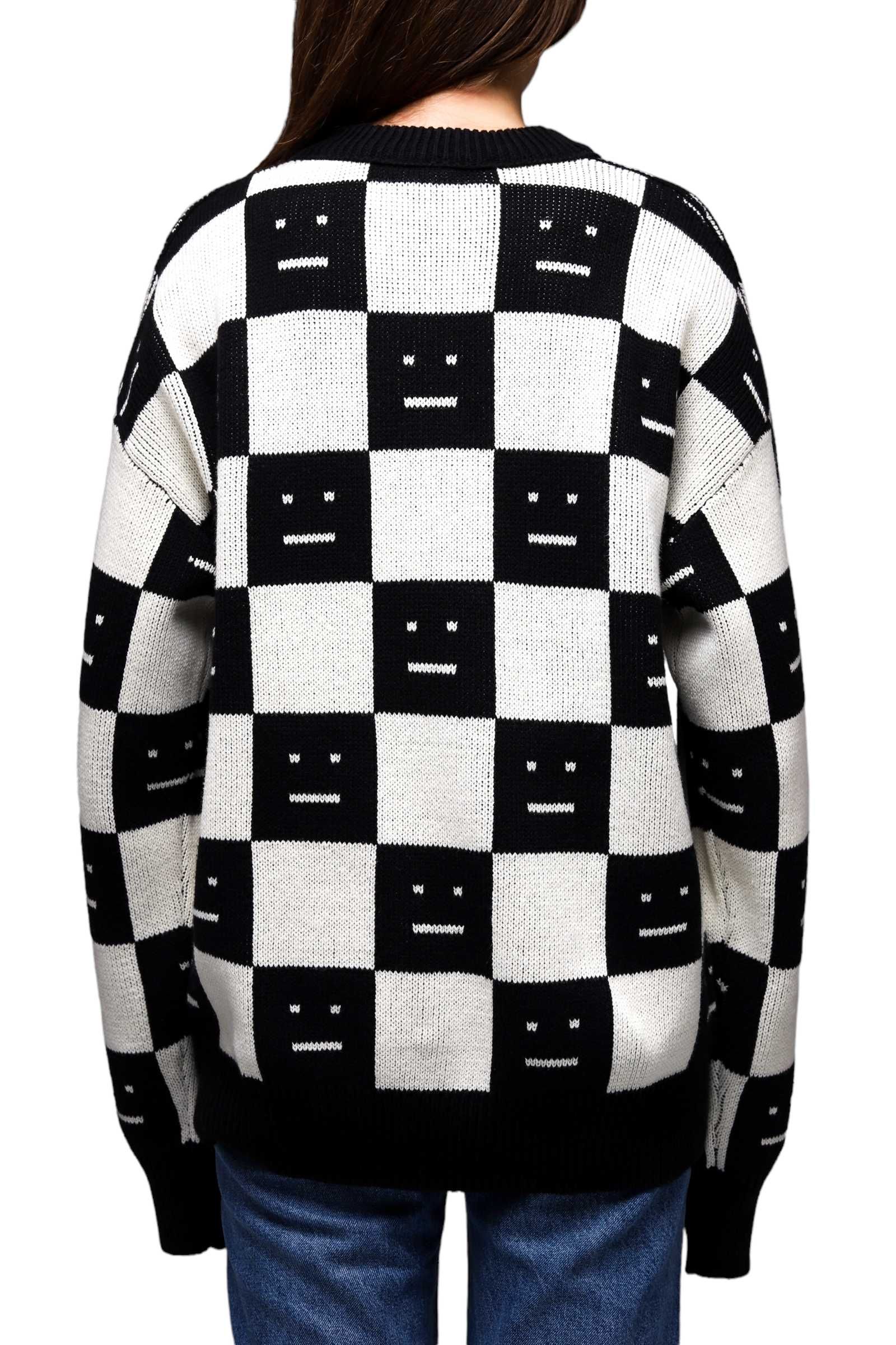 Светр Acne Studios Face Maglia jacquard wool sweater Black/White