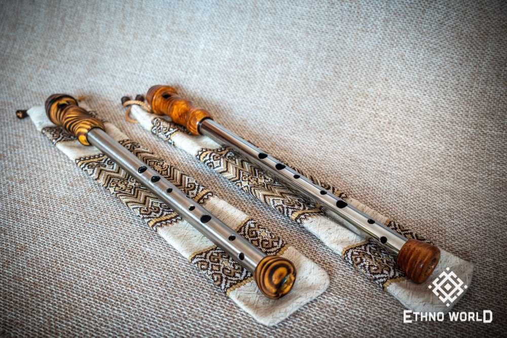 Сопілка Leleka (свирель дудка) з дерева та металу | 10 отворів | NEW
