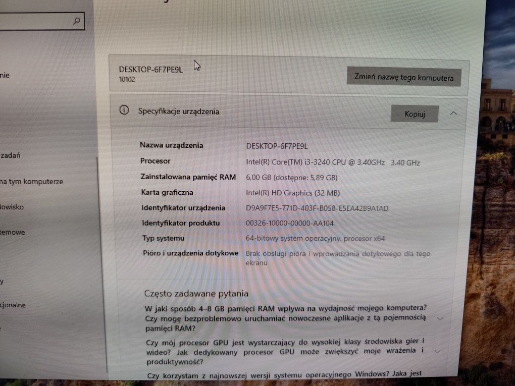 Lenovo AiO C 340 i3, 6GB RAM, 256 GB SSD  Win 10