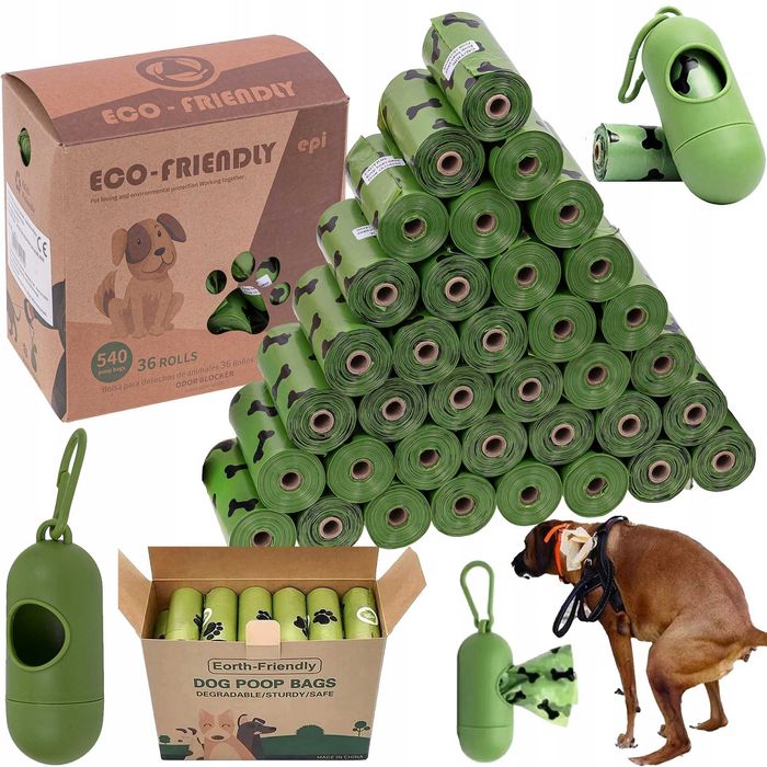 Worki Na Psie Odchody Biodegradowalne 540szt /36 Rolek + Dyspenser