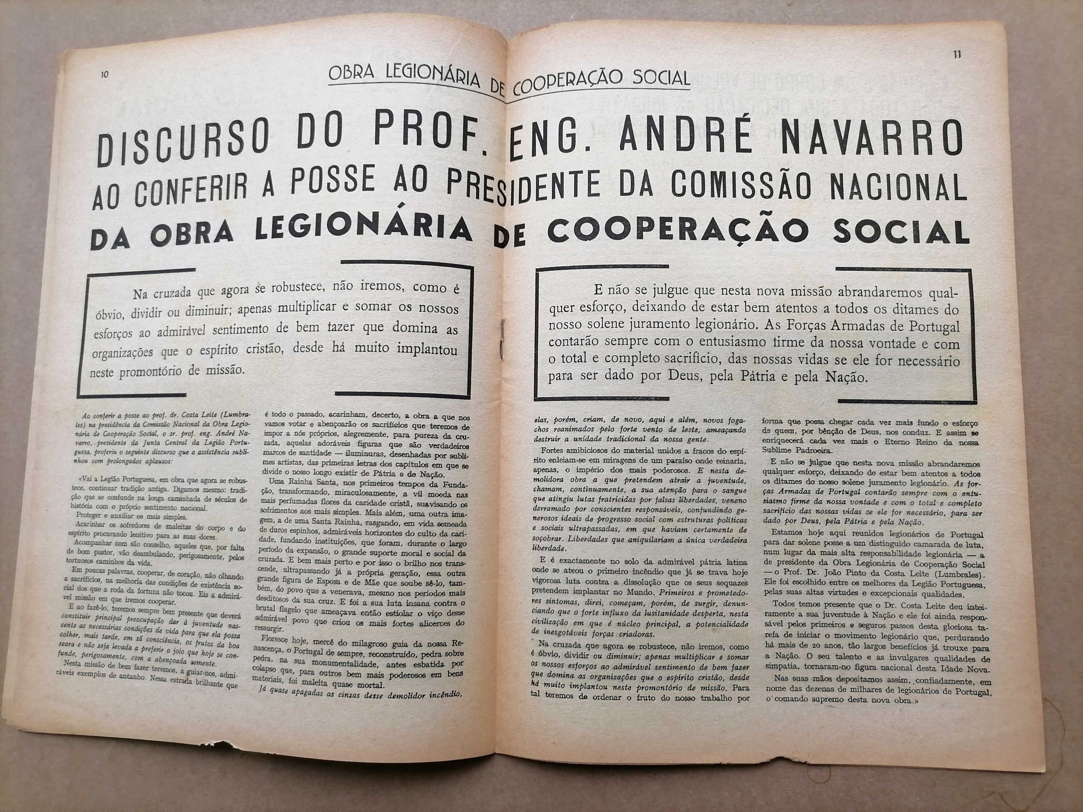 Boletim LEGIÃO EM MARCHA Janeiro 1958 Edição LEGIÃO Portuguesa